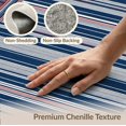 thumbnail image 6 of ODIKA 4'x6' Washable Area Rug Striped Border Navy Vintage Interlocking Motif Strip Mudroom for Dorm Room, Small Living Stain Resistant Low Profile, Easy Care, 6 of 7