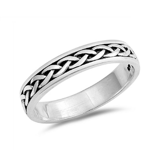 Sterling Silver Eternity Braided Band Ring