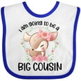thumbnail image 3 of Inktastic Floral Deer Fawn I Am Going to Be a Big Cousin Boys or Girls Baby Bib, 3 of 4