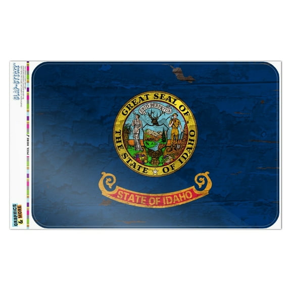 Rustic Idaho State Flag Distressed USA Home Business Office Sign