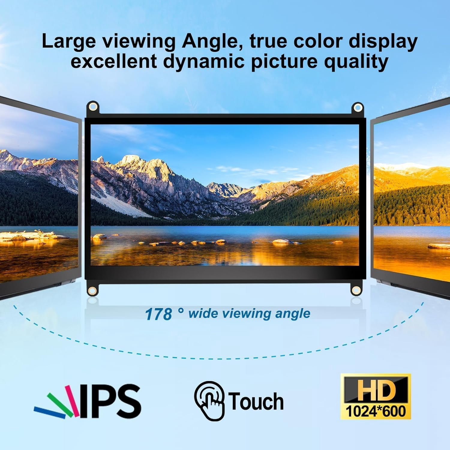 HOWENS 10.1 inch IPS Portable Monitor for Raspberry Pi 1280x800 16:10, 1000:1 Contrast 300 Nit High Brightness 60Hz Small HDMI Screen with 3.5mm Headphone Jack - Second Display for Laptop PC Phone