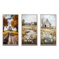 thumbnail image 2 of Designart "Farmhouse Rural gracefulness I" Landscape & Nature Framed Wall Art Set Of 3 - Yellow Farm Frame Gallery Set For Office Decor, 2 of 6