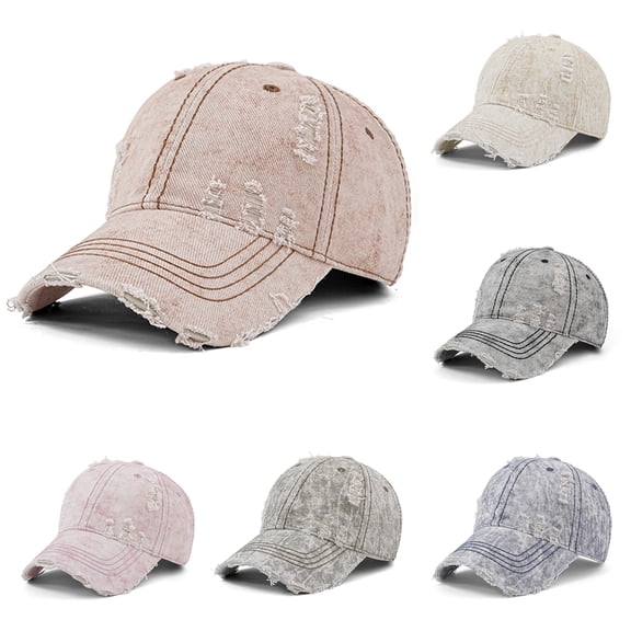 Unisex Distressed Vintage Washed Baseball Cap Classic Retro Washable Cotton Plain Ball Caps Adjustable Golf Dad Hats, Breathable Design Ideal