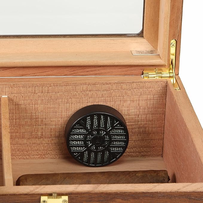 Deluxe Glass-Top Humidor (20-50 Cigars) , Fathers Day Gift