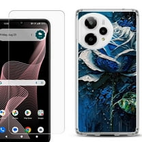 Phone Case for ATT Verge 2 5G, with Screen Protector, by OneToughShield - Blue Rose