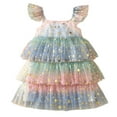 thumbnail image 1 of SXcggal One Robe à Volants pour Filles Tout-Petits Fête de Vacances Robe de Danse Vêtements Beaux et à la Mode Mignons pour Enfants, 1 of 5