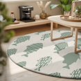 thumbnail image 3 of Round Area Rugs 3.3Ft, Abstract Art Fish Green Non-Slip Washable Circle Rugs Carpet, Coastal Ocean Summer Marine Life Indoor Outdoor Rug Floor Mats Throw Runner for Bedroom Living Room Bathroom, 3 of 8