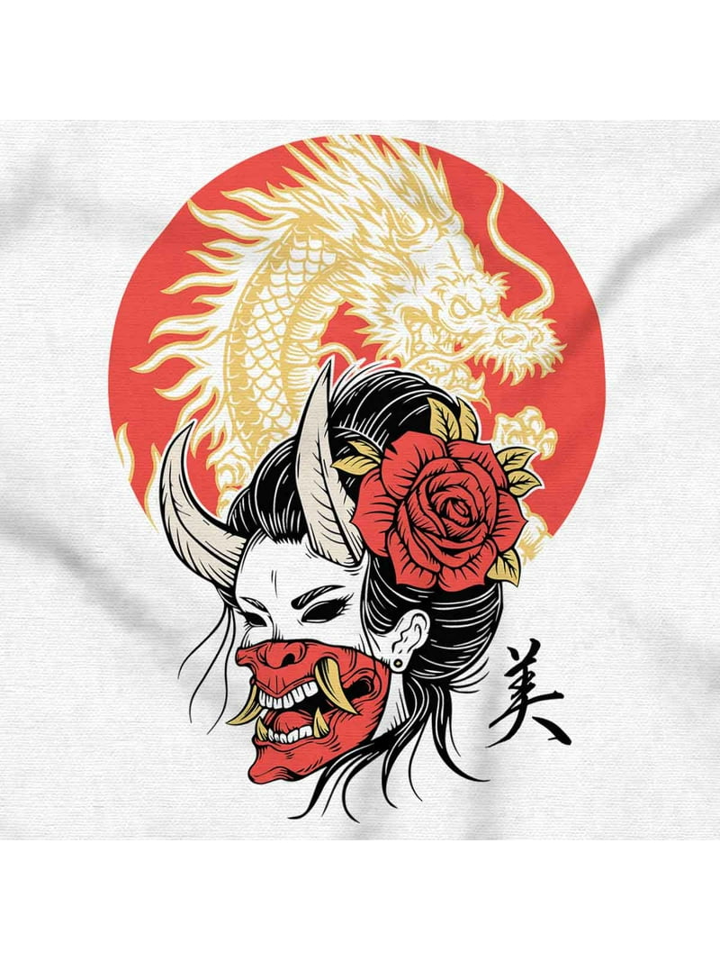 Urban Hannya Oni Devil Mask Geisha Men's Graphic T Shirt Tees Brisco Brands  L, image size:800x1067