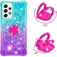 thumbnail image 2 of Clear Case for Samsung Galaxy A23 5G/4G with Ring Kickstand, Bling Gradient Quicksand Glitter Flowing Liquid Floating Case Cover for Samsung Galaxy A23 JB Bluish Violet, 2 of 14