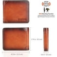 thumbnail image 2 of Cartera de Cuero Trifold para Hombre con Bloqueo RFID y 2 Ventanas para Identificación, 2 Compartimentos para Efectivo, 6-8 Ranuras para Tarjetas, 2-3 Ranuras Interiores, Cartera de Gran Capacidad, 2 of 6