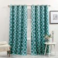 thumbnail image 1 of Exclusive Home Curtains Gates - Cortinas térmicas opacas de satén para ventana, par con ojales en la parte superior, 52 x 96, color verde azulado, 2 unidades, 1 of 1