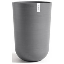 Ecopots Oslo High Durable Modern Round Indoor/Outdoor Recycled Based Composite Flower Pot Planter, Grey, 20.5"
