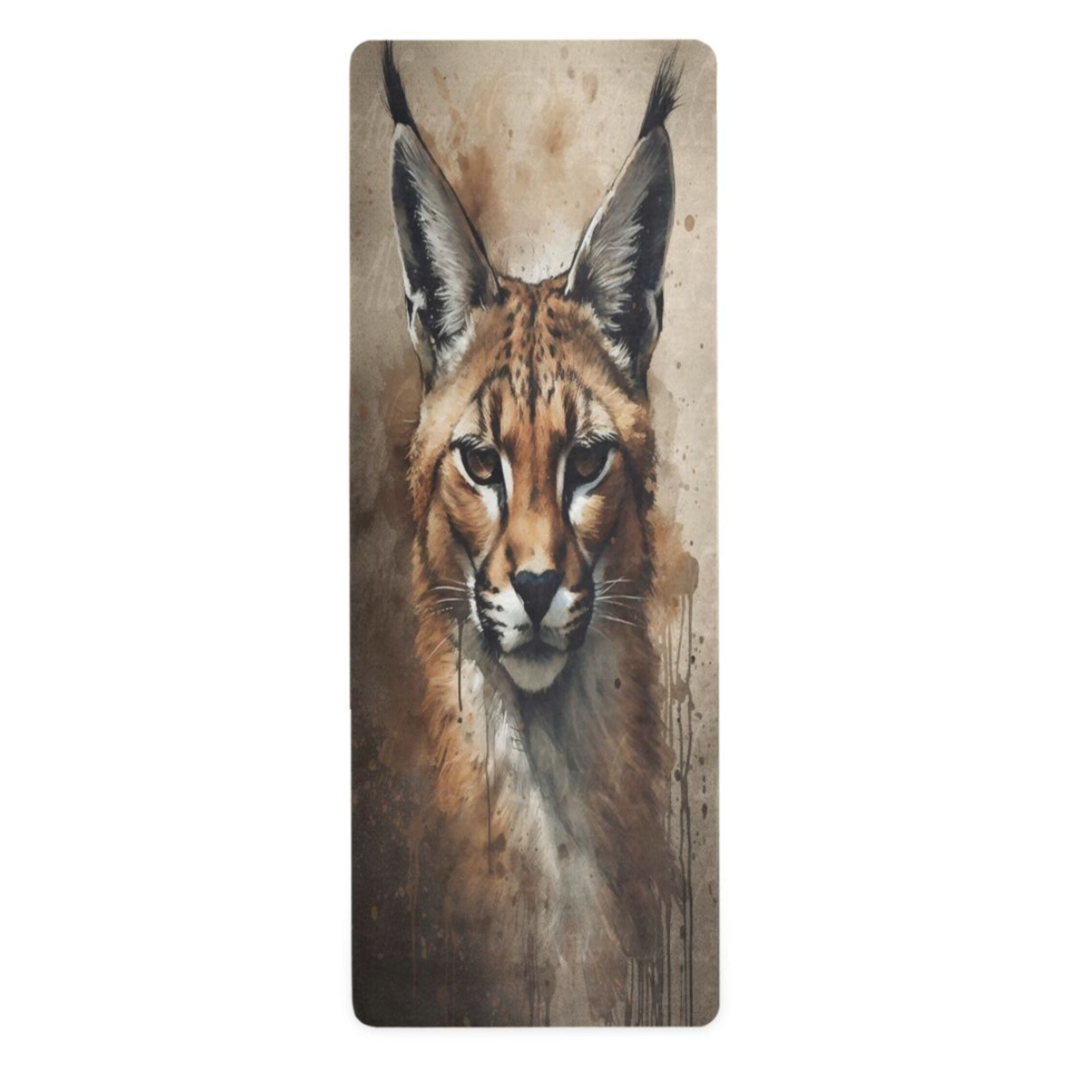 BZSMCE Yoga Mat Women Fitness Mat Watercolor Wildcat Pattern