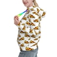 thumbnail image 3 of Yiaed Pizza Print Womens Casual Hoodies Crew Neck Long Sleeve Sweatshirts With Pocket Pullover Tops Women's Hooded Sweatshirt-Large, 3 of 5