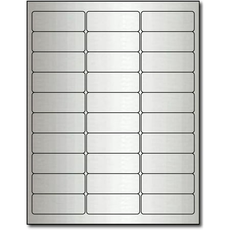 Foil Sheeted Address Labels - Silver Foil 2 5/8