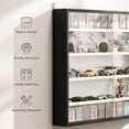 thumbnail image 6 of HOMCOM 5-Tier Display Cabinet, Wall-Mounted Glass Door Cabinet with 4 Adjustable Shelves, Black, 6 of 10