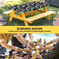 thumbnail image 6 of Happy Easter Table Cloths for 5 Foot Rectangle Tables, Spring Colorful Bunny Floral Rustic Black Patio Waterproof Elastic Fitted Tablecloths, Washable Rectangular Table Cover for Camping, 6 of 8