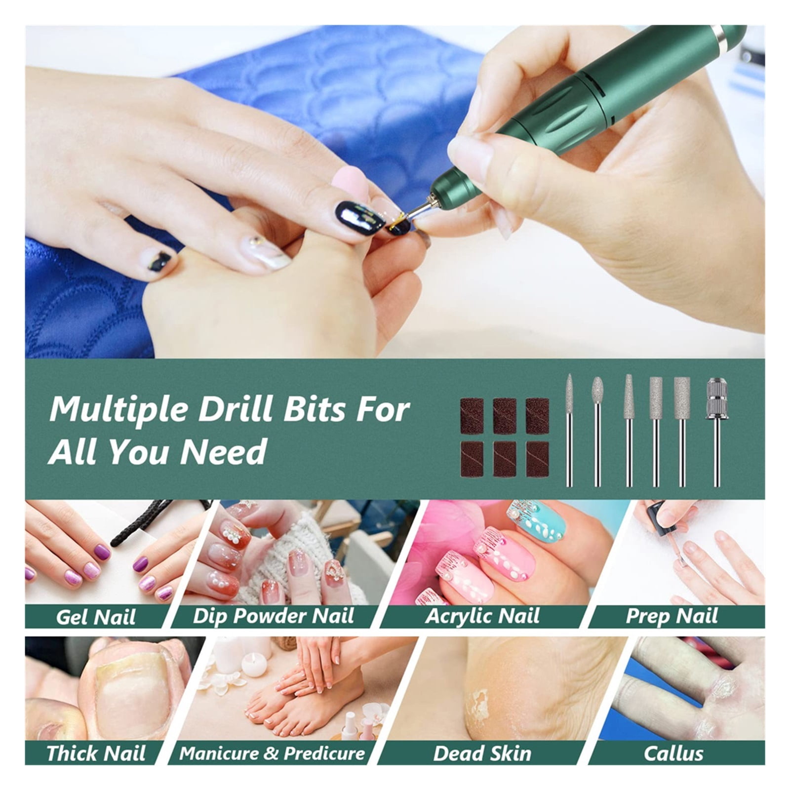 45000 RPM Electric Nail Drill Machine Rechargeable Nail Filer For Acrylic Nail Gel Nails Manicure Pedicure Polishing Shape Tools ,Quality Torque