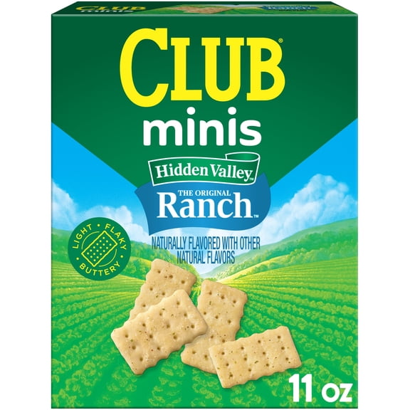 Club Minis Hidden Valley Ranch Crackers, Lunch Snacks, 11 oz