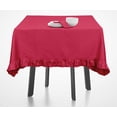 thumbnail image 2 of Vargottam Ruffle Tablecloth, Table Linens Rectangular Table Covers For Party Decor, Solid Dining Tabletop Covers Cotton Tablecloths,Magenta,54 x 108 Inches, 2 of 7