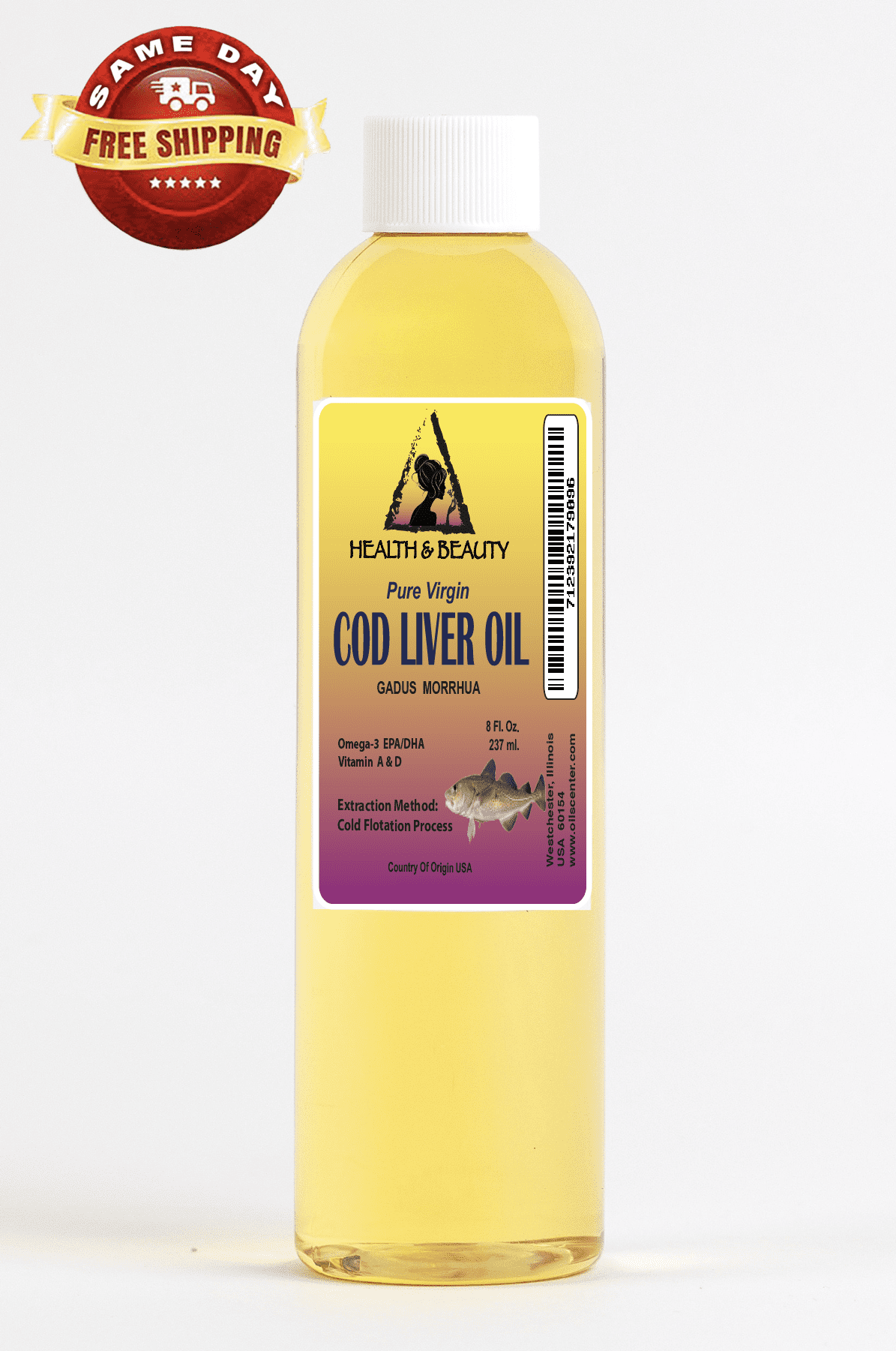 Arctic cod liver oil vitamin a&d3 by h&b oils center all natural liquid