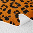 thumbnail image 5 of Erosebridal Animal Cheetah Printed Twin Quilt Set for Boys Girls, Leopard Wildlife Twin Coverlet Set, Orange, 2pcs, 5 of 7