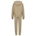 thumbnail image 5 of Womens 2 Piece Outfits Hoodie Sweatsuit Sets Oversized Sweatshirt Baggy Fall Comfy Sweatpants with Pockets, Casual Loungewear for Everyday Comfort and Style,Beige,L, 5 of 7