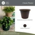 thumbnail image 4 of The HC Companies 17 Inch Round Classic Planter, Plastic Plant Pot, Chocolate, 4 of 5