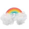 thumbnail image 2 of Esponjas de baño Bola de baño de arco iris Esponja de lufa de ducha Depurador corporal de dibujos animados Malla de ducha Jabón corporal Puff para niños 15 * 23 cm colores del arco iris blanco, 2 of 5