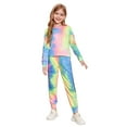 thumbnail image 2 of Arshiner Girls Tie Dye Dance Outfit 2 Piece Athletic Clothing Sets Kids Clothes Sweatshirt and Sweatpants 10-11 Years, 2 of 7