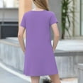 thumbnail image 6 of TQWQT Girls Purple Dresses Short Sleeve Beach Dress Size 10-12 Cute Girls Sundress A Line Dresses Kids Crew Neck Skater Dress Girls Dresses Tween Girls T-Shirt Dress Purple 130, 6 of 6