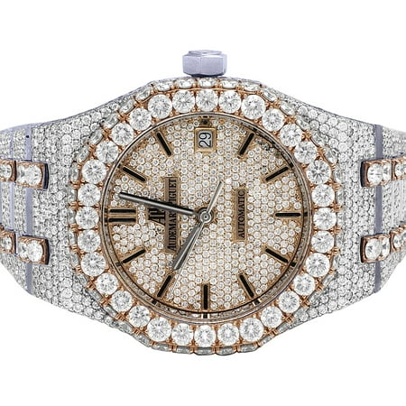 18K/Steel Audemars Piguet Royal Oak 37MM Diamond Watch 32.75 Ct