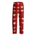 thumbnail image 5 of Fgvctg Valentine's Day Pajama Pants Mens Comfy Sleepwear Wide Leg Pajama Heart Graphic High Waisted Pjs Pants Stretch Fall Spring Drawstring Lounge Pants with Pockets Light pink S, 5 of 6