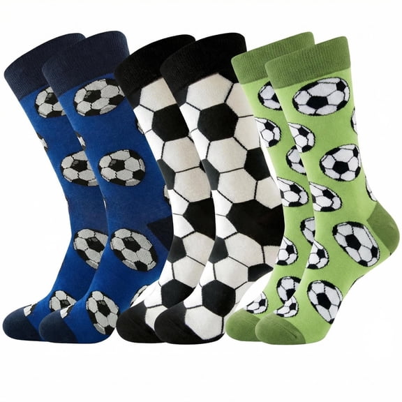 3 Pairs Soccer Socks , Unisex Trendy Casual Socks, Stretchy Comfortable Fashion Socks, Vibrant Mix & Match Daily Wear Socks