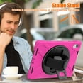 thumbnail image 6 of SaniMore Tri-layer Case for iPad 10th Generation 10.9" 2022, 360° Rotating Hand Rope Crossbody Shoulder Strap Bracket Screen Protecton Heavy Duty Protective Dustproof Anti-drop Shockproof Case, Rose, 6 of 13