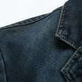 thumbnail image 3 of Men's Slim Denim Blazer Vintage Three Buttons Single Cowboy Jacket Long Sleeve Casual Coat, 3 of 7