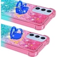 thumbnail image 6 of for Samsung Galaxy A16 with Ring Kickstand, Girls Women Bling Cute Glitter Flowing Liquid Floating Sparkle Cover Gradient Quicksand Case for Samsung Galaxy A16. JB-Pink Green, 6 of 14
