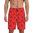 thumbnail image 1 of Fotbe Red Ladybugs On White Dotted Pantalones Cortos de Pijama para Hombre, Ropa de Dormir, Pantalones de Pijama Cortos para Hombre-3X-Large, 1 of 6
