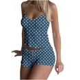 thumbnail image 3 of Wiyuqeen 2 Piece Sets for Women Polka Dot Cotton Nightwear Spaghetti Strap Camisole and Shorts Soft Comzy Loungewear Sleepwear, 3 of 8