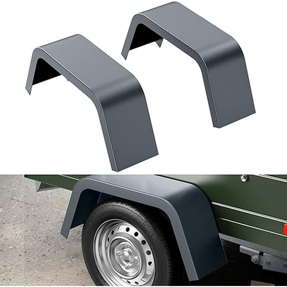 2 Pack Trailer Fenders Single Axle Fit 14"-16" Boat Trailer Fenders Wheels,Heavy Duty 14 Gauge Steel Car Hauler Trailer,Cargo Trailer,Utility Trailer,Landscape Trailer
