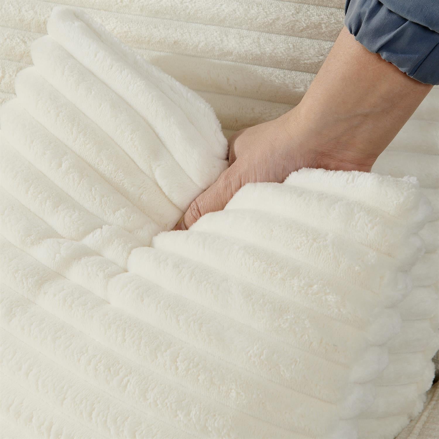 Demi Bonn 108" Modular L Shaped Sectional Sofa, Wide Deep Seat Convertible Linen Couch Set for Living Room & Office, No Assembly, White