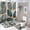 Floral 1, variant on Bathroom Rugs Sets 4 Piece with Shower Curtain, Floral Pattern Printed on Bathroom Decor Sets with Shower Curtains and Rugs, Great for Master Bath Beach House Modern Home, 72 x 72 inches
