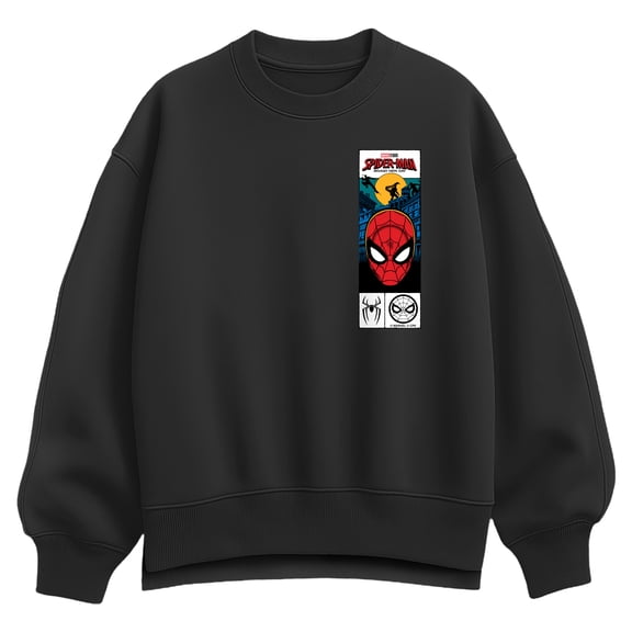 Spider-Man - Tag Box Oversized Fleece Crew Sweatshirt