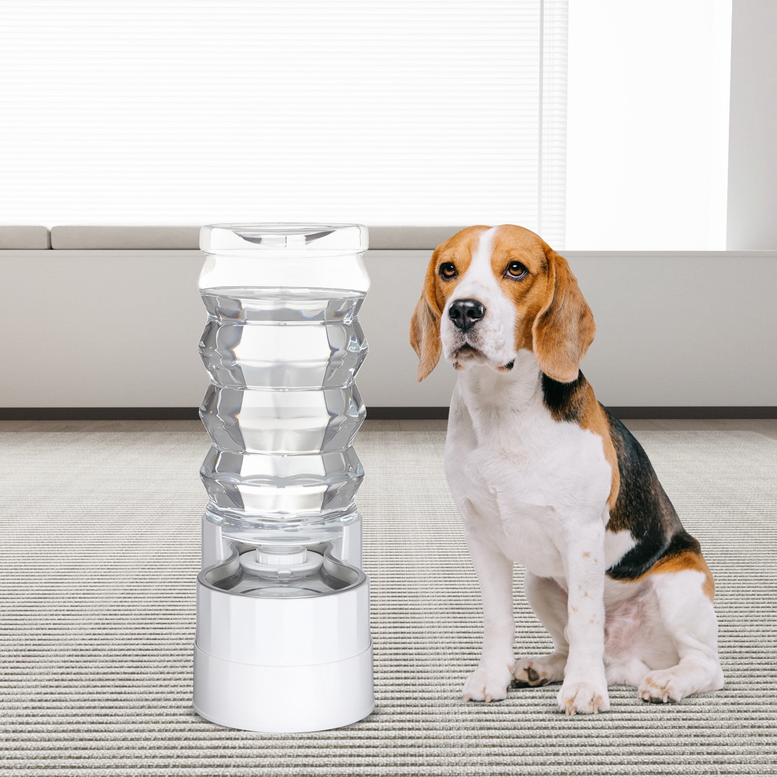 RIZZARI 9L Raised Pet Water Feeder - Automatic Stainless Steel Water Dispenser for Dogs and Cats, Gravity Fed, Non Slip, Leak-proof, Large Capacity Pet Waterer for Indoor/Outdoor