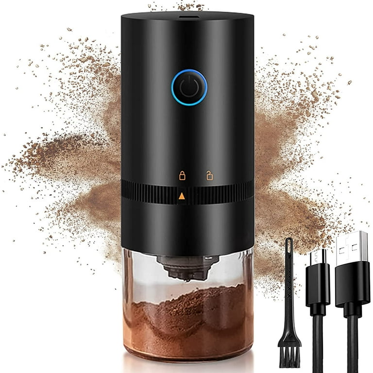 Portable Electric Coffee Grinder for Beans, Spices and More, Burr Grinder,  Quieter, Adjustable Coarse and Fine Grinding, USB Rechargeable, Removable  Chamber 