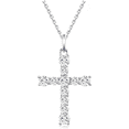thumbnail image 1 of Collier Croix Feuille pour Femmes Collier Croix Or Sterling, 1 of 5