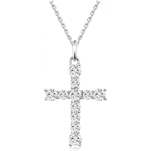 Leaf Cross Necklace for Women Gold Cross Necklace Sterling