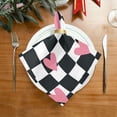 thumbnail image 2 of Bestwell 1 pcs Valentine's Day Love Heart Cloth Napkins ,Reusable Washable Polyester Dinner Table Napkins for Family,Kitchen,Dining,Party Decor, 2 of 7