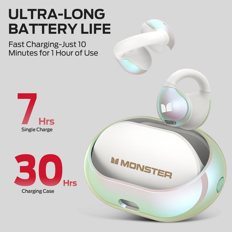 Monster, Wireless Headphones, Bone Conduction, Open Ear, 21H