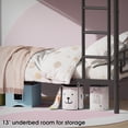 thumbnail image 6 of Kacho Metal Bunk Bed, Twin over Twin Bunk Bed with Full-Length Guardrails, Can Be Divided Into 2 Twin Beds, Bunk Bed Frame for Adults Teens, Space Saving Bunk Beds for Bedroom, Easy Assembly, Black, 6 of 10